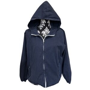 Brandy Melville J.‎ Galt Navy Blue Full Zip Hoodie Lightweight Canvas Jacket S
